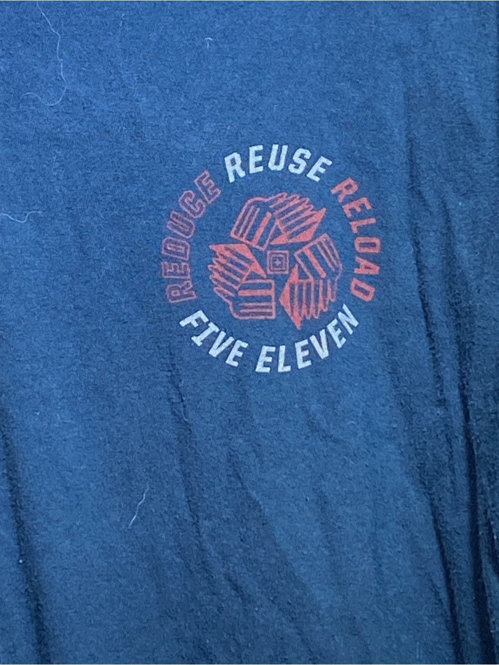 5.11 Tactical Navy Long Sleeve Tee with Red Chest Emblem - Picture 2 of 7